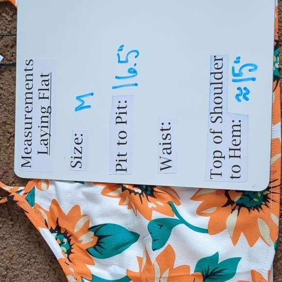 Daisy Street Dolls Kill Floral Tie Strap White and Orange Crop Top size Medium - Picture 5 of 5